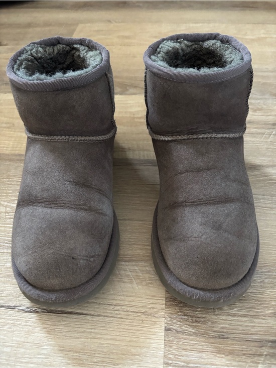UGG Shoes - UGG Mini Booties in Grey Suede with Shearling Lining